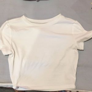 Never worn white cropped fitting T-shirt.
